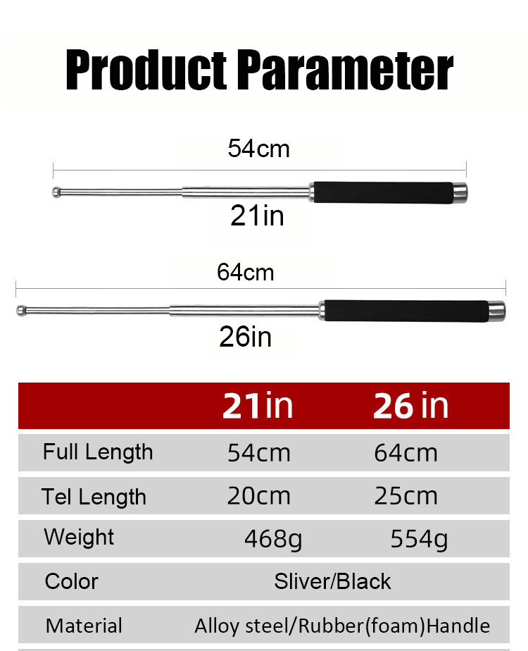 Police Tactical Self Defense Expandable Batons 26'' - Retractable Baton - 10